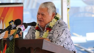 Prime Minister Tuilaepa delivering his keynote address v3